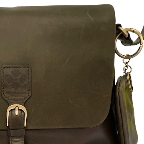 Patricia Nash Mili Leather Medium Flap Crossbody w/ Coin Pouch  OLIVE   0122 - Picture 3 of 14